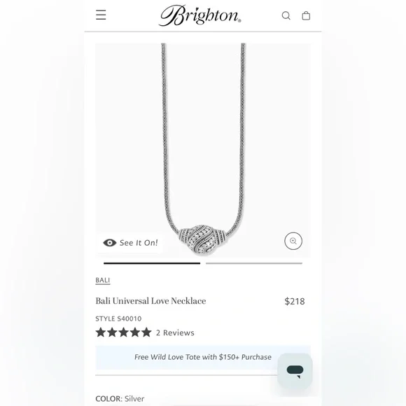 ❣️STERLING SILVER Brighton Bali Universal Love Necklace❣️ - Picture 5 of 5